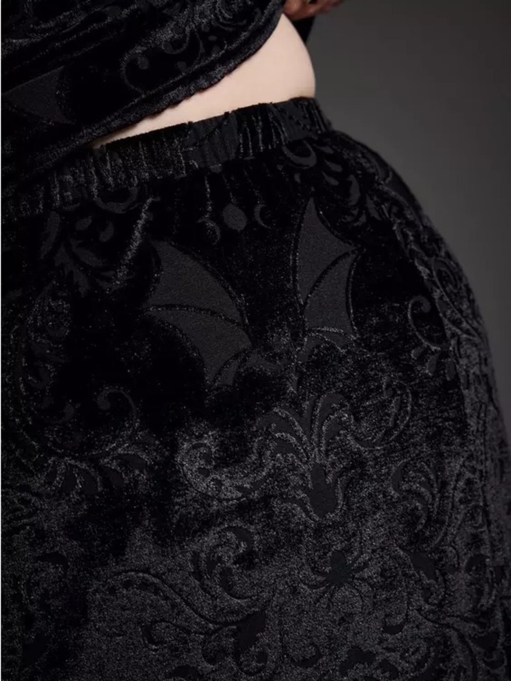 Torrid Nightfall Burnout Velour Double Slit Maxi Skirt - Picture 3 of 7